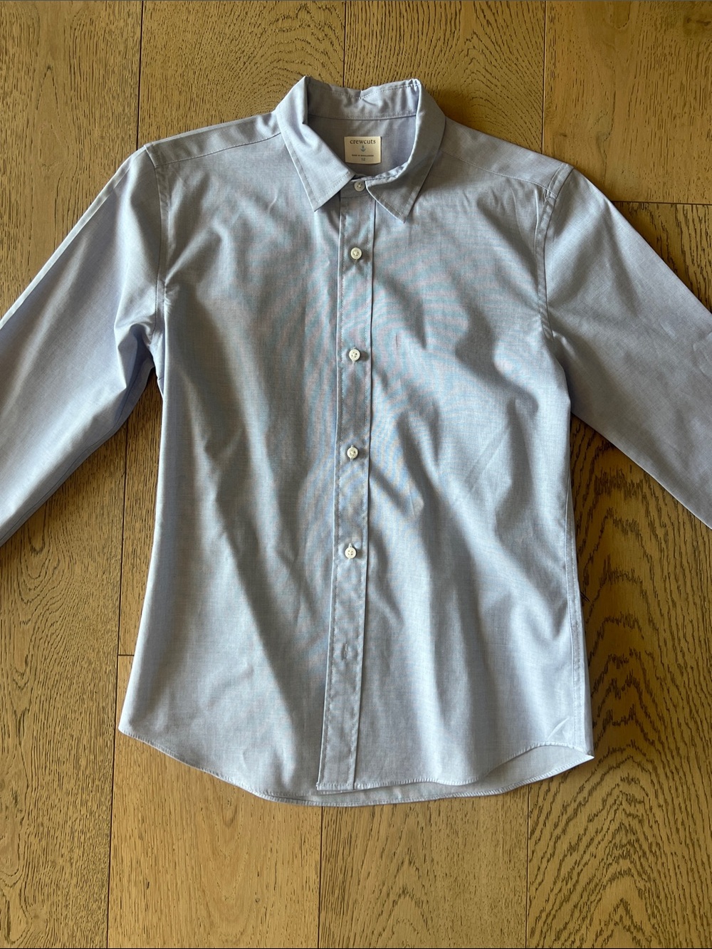 Crewcuts Light Blue Boys Dress Shirt - Classic Point Collar. Freshly laundered.